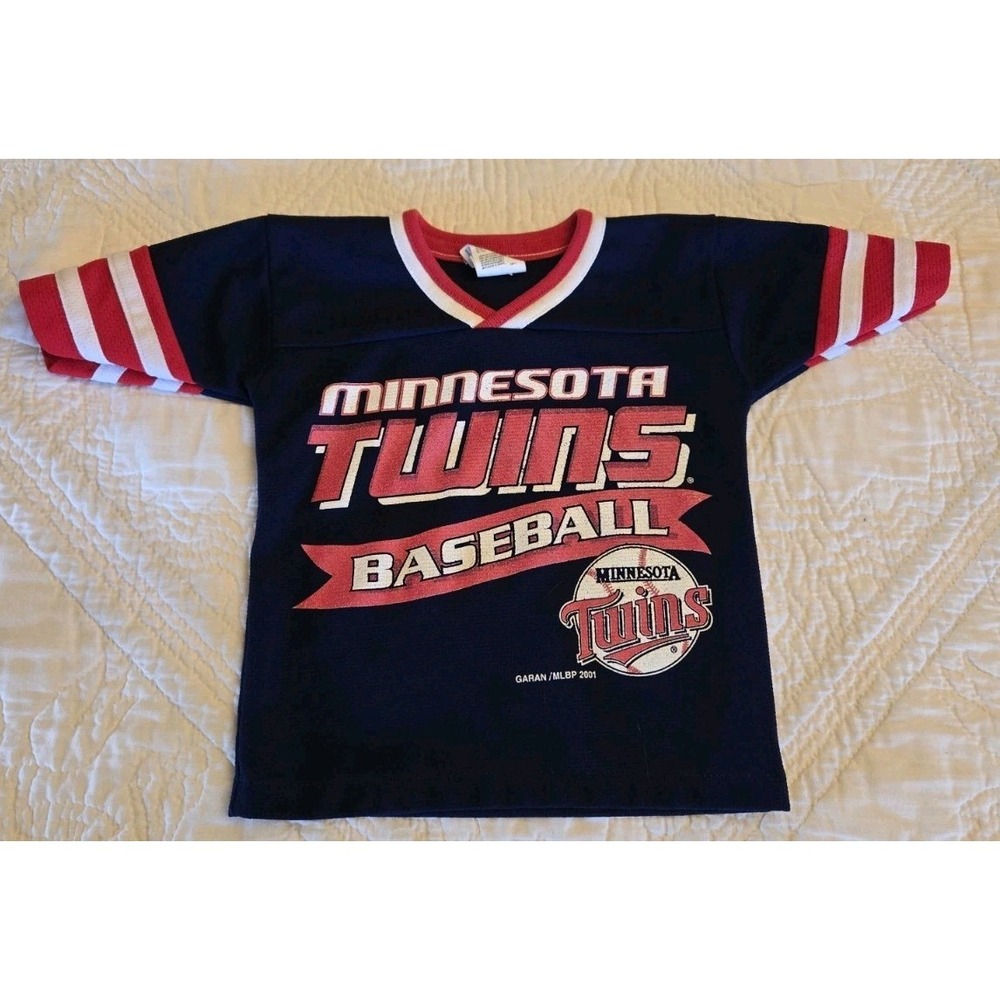 Vintage Minnesota Twins Jersey Sz 2T Team Rated 2001 Red White Blue MLB